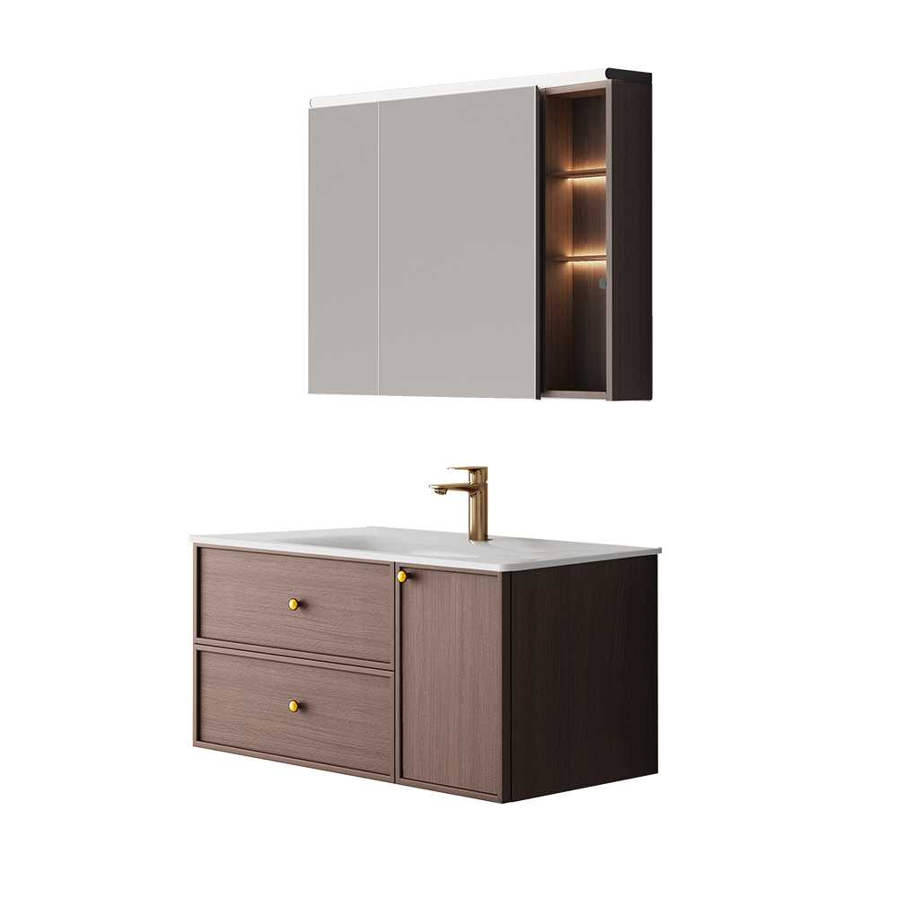 BC6302-100陶瓷盆款 生态实木浴室柜